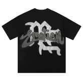 MIXED EMOTION Black “Rhinestone” Cropped Tee